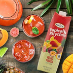Grace Tropical Rhythms Fruit Punch Jamaican Juice 1 Liter (33.8oz)- 3 Cartons - Authentic Jamaican Drink