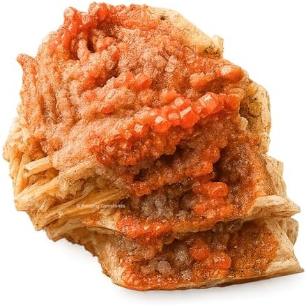 Amazing Gemstone Vanadinite Crystals and Healing Stones Mineral Specimen - Semi Precious Gem Stones - Healing Crystals Geode Clusters for Meditation, Chakra Balance, and Energy (S)