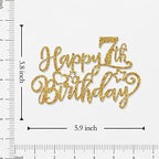 WeBenison Happy 7th Birthday Cake Topper Children's 7th Birthday Cake Topper Boy or Girl Seven Years Old Birthday Party Decorations Gold Glitter