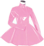 Long Sleeve Women Dress Turtleneck Dress for Women PVC Leather Elegant Party Dress Dress Plus Size Bridesmaid Dress,Light Pink,L