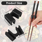 6 Pairs Reusable Chopsticks Helper,Chopsticks Trainer Training Chopsticks For Adults Training Chopstick Hinges Connector,Non-Slip And Portable Practice Chopsticks For Beginners Kids (Black)