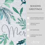 Elrene Home Fashions Seasons Greetings Blue Holiday/Christmas Cloth Napkins, Set of 4, 17"x17"