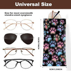 2Pcs Sunglass Eyeglass Glasses Case Soft PU Leather with Cleaning Cloth Cute Glasses Pouch Bag for Men Women Girs