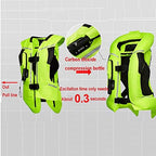 Reflective Protective Airbag Vest Motorcycle Anti-Fall Vest 600D Canvas Fabric, Wear-Resistant and Breathable Washable (No CO2 Gas Cylinder) (Color : B Green, Size : 3X-Large)