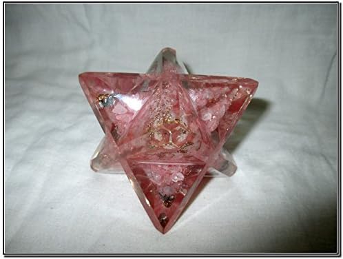 Jet Lovely Genuine Rose Quartz Orgone Crystal Merkaba 4" Huge Large Crystal Gemstones Free Booklet Crystal Therapy Image is JUST A Reference.
