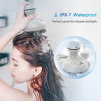 COMFIER Electric Scalp Head Massager with 4 Soft Silicone Massage Heads, Portable Hair Massager for Hair Growth, Relieve Stress, Head Scratcher for Deep Relaxation, Dog Cat Massager, Gray