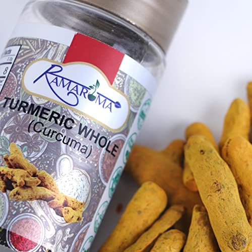 Ramaroma Organic Whole Turmeric Sticks Haldi Gatiya Sabut Haldi Whole Haldi |Dried 3.5oz (100g) ~ Indian Origin