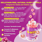 5HTP Gummies for Adults & Kids 8+, Melatonin Free Gummies with Magnesium Glycinate, GABA, L-Glycine, Ashwagandha, Vitamin B6 for Delicious Zzzs, Brain & Muscle Relaxation, 0 Sugar 60 Count (Pack of 1)
