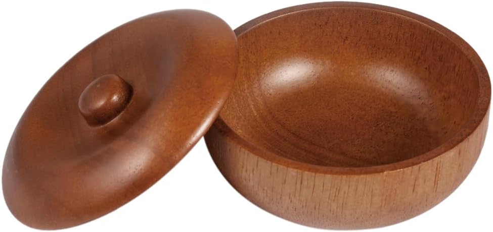 Wooden Shaving Bowl with Lid, Shaving Soap & Cream Bowl for Men Classic Style Easy to Lather Fits Wet Shaving (5#)