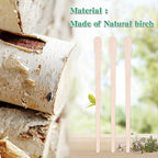 JANYUN 200 Pcs Wooden Eyebrow Waxing Sticks with Handle for Hair Removal - Face, Leg, Facial, and Eyebrow