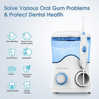 TUREWELL FC162 Water Dental Flosser for Teeth/Braces,10 Pressure Levels, 8 Water Jet Tips for Family, 600ML Electric Water Dental Oral Irrigator for Teeth-Clean (Black)