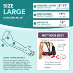 BraceAbility Posterior Long Arm Splint - Elbow Immobilizer Right or Left Forearm Brace with Support Sling for Fractures, Post-Surgery Recovery, Tendonitis, Bursitis, Ulnar Nerve Pain Relief (L)