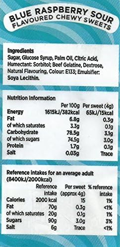 Bristows Chewy Blue Raspberry Bon Bons 150g
