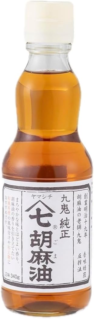 Kuki Yamashichi Pure Sesame Oil 340ml (Pack of 1), Yamashichi Junsei Goma Abura, Additives-Free, Japanese Premium Sesame Oil from Mie Prefecture, MADE IN JAPAN