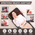 Massage-Mat, Detachable Neck Massager, Full Body Vibration Heating, Massage Pad with 10 Vibrating Motors and 9 Speed Settings for Home Office Use, Brown