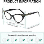 Eyekepper Cateyes Womens Reading Glasses (Black, +0.50)