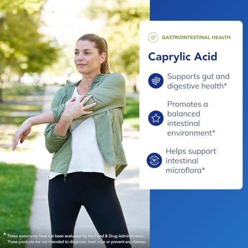 Pure Encapsulations Caprylic Acid | Supplement for Gut and Digestive Health, GI Balance, Gastrointestinal Support, and Intestinal Health* | 120 Capsules
