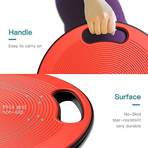 EVERYMILE Wobble Balance Board, Exercise Balance Stability Trainer Portable Balance Board with Handle for Workout Core Trainer Physical Therapy & Gym No-Skid Surface