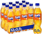 European Fanta Orange Soda Case of Bottles 12 x 500 ml