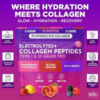 Keto Vitals Collagen Powder for Women Plus Electrolytes - 30 Travel Packets - 7.78G of Type I & III Grass Fed Hydrolyzed Collagen Peptides Protein Per Stick - Colageno Hidrolizado for Women