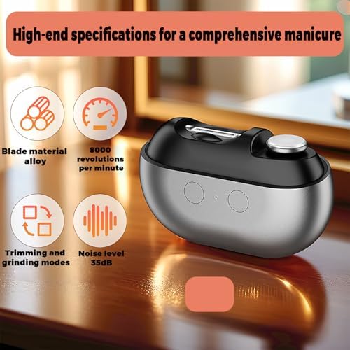 Easyclip Smart Nail Clipper, Electric Nail Clipper for Seniors, 3 in 1 Automatic Electric Toenail Clippers for Thick Nails, Nail Care Tool with Led Light