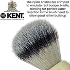 Kent Infinity Plus Shaving Brush with Ultra-Soft Silvertext Synthetic Badger Brush - Perfect Lather and Shaving Brush made for Shave Cream and Shaving Soap - Kent Luxury Shaving Since 1777