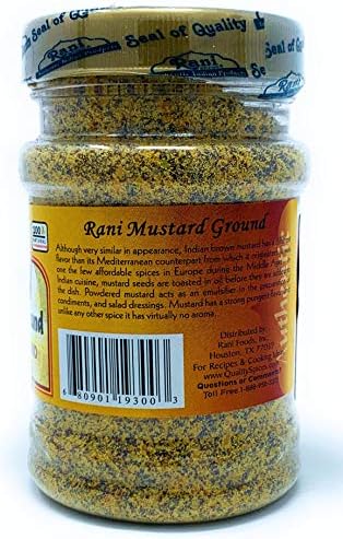 Rani Mustard Seeds Ground, Powder Spice (Rai Sarson) 3oz (85g) PET Jar ~ All Natural | Gluten Friendly | NON-GMO | Kosher | Vegan | Indian Origin