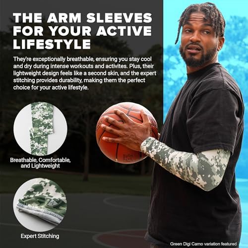 S A Compression Arm Sleeve UV 30+ Sun Protection, Moisture Wicking, 4-Way Stretch