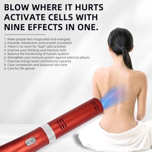 Terahertz Therapy Wand THZ Blower Healthy Physiotherapy Plates Electric Heating Therapy Massage Quantum Wellness/Body/Water Enhancement US Plug Red