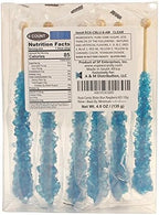 Extra Large Rock Candy Sticks: 6 Blue Raspberry Lollipop - Individually Wrapped Blue Rock Candy Sticks - Espeez Rock Candy Sticks for Candy Buffet, Birthdays, Weddings, Receptions and Baby Shower