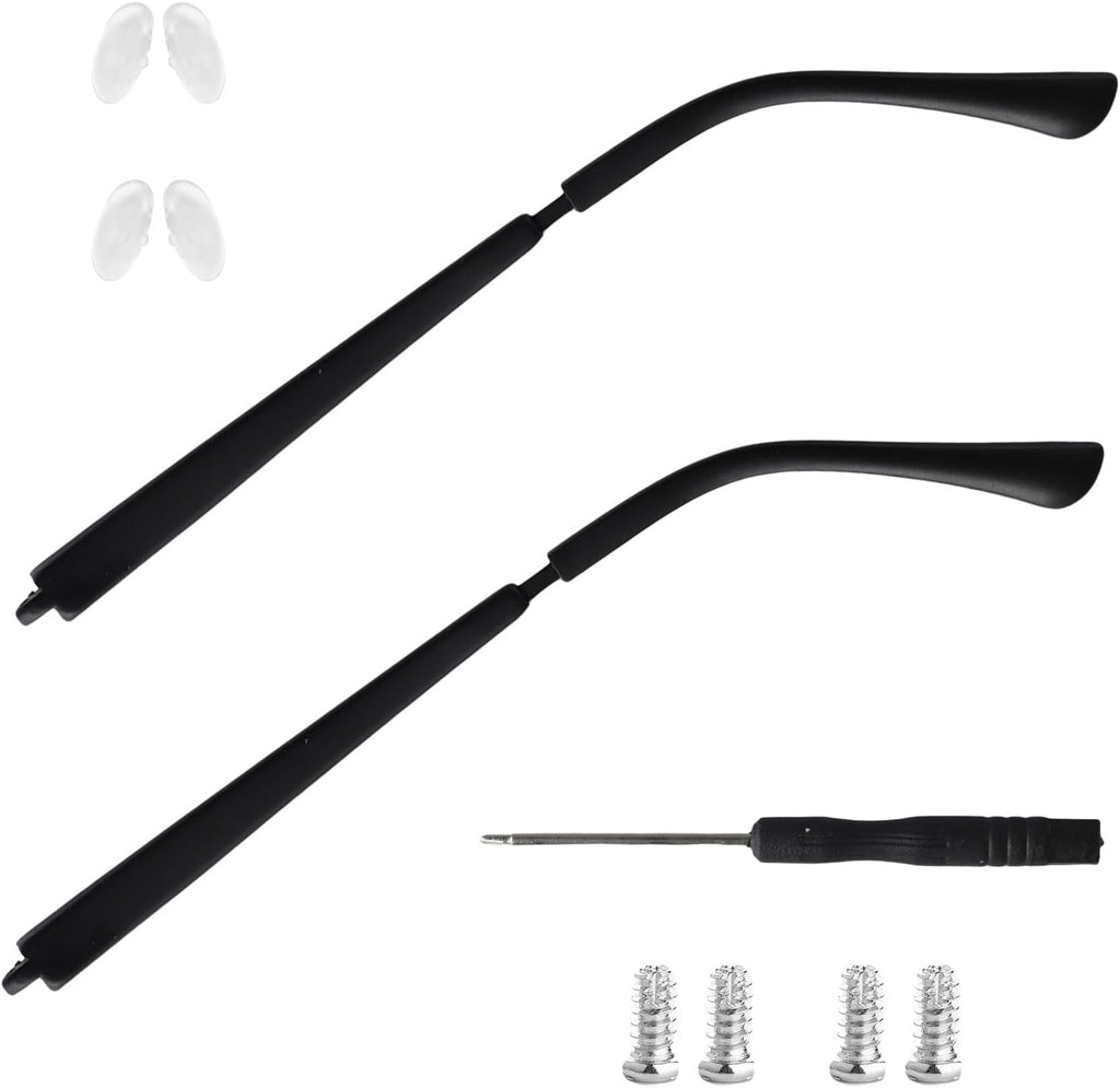 Glasses Arm Replacement Temples for Eyeglass Temple Arms Eyeglasses Parts DIY Universal Repair Kit, Easy to Replace (Matte Black)
