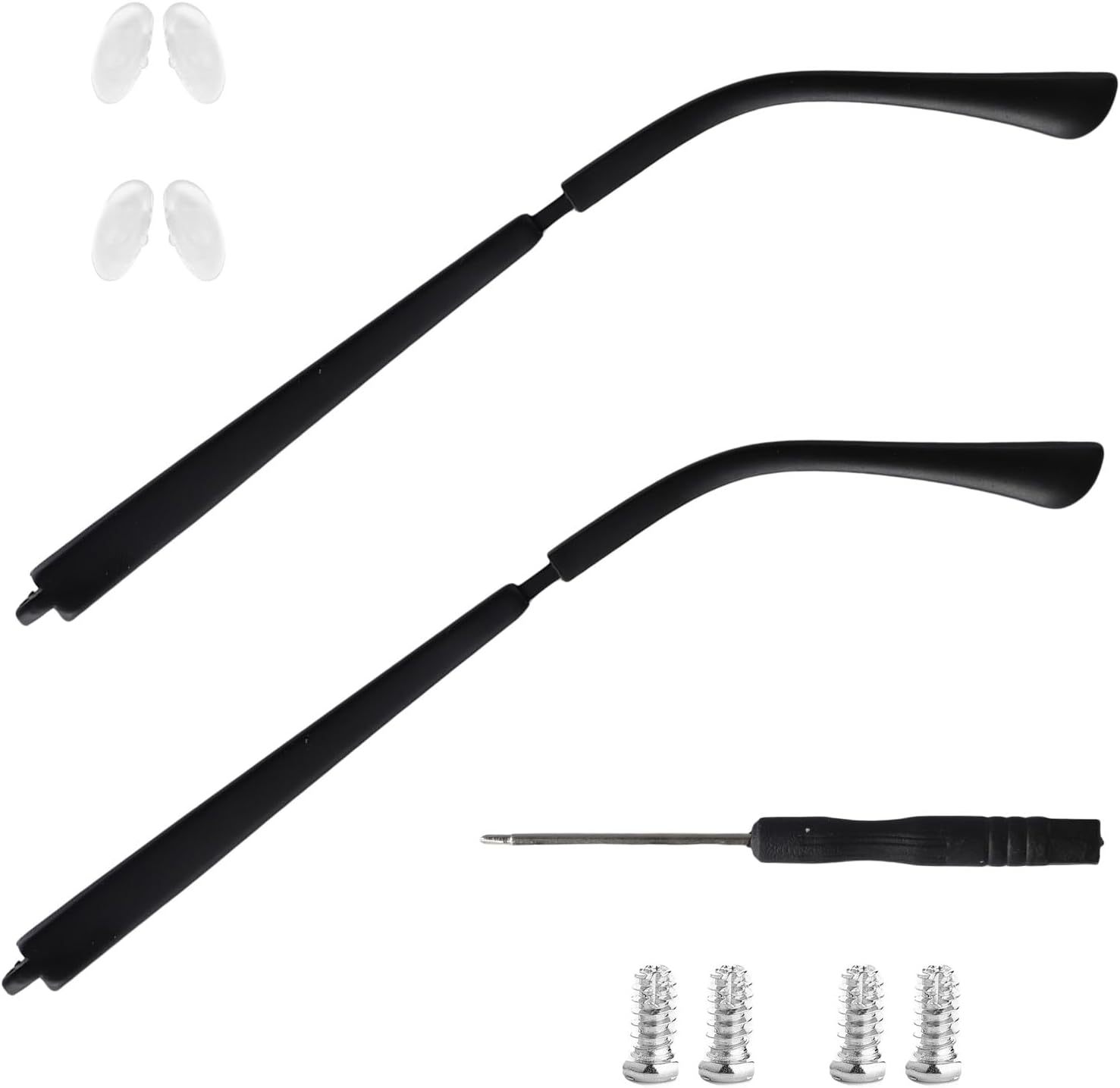 Glasses Arm Replacement Temples for Eyeglass Temple Arms Eyeglasses Parts DIY Universal Repair Kit, Easy to Replace (Matte Black)