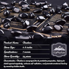 Obsidian Healing Crystal Stone Set - 24 Pieces, 0.6" Natural & Polished Stones for Healing, Meditation, Reiki, Chakra, Crafting & Decoration