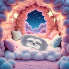 Cute Sloth Sleeping Mask, Soft Fluffy Plush Blindfold Funny Novelty Animal Sleep Mask Eye Cover Eyeshade for Kids Girls Boys Women Men Night Nap Travel Meditation