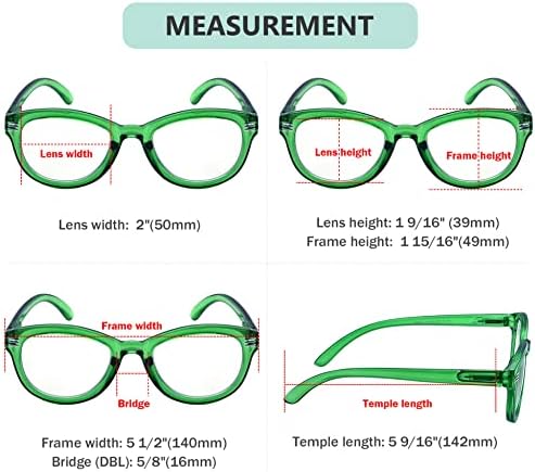 Eyekepper Cat Eye Reading Glasses for Women Oversize Ladies Readers - Green +1.50