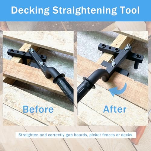 Decking Straightening Tool, Adjustable Deck Tool, Decking Tool Board Bender Straightening, Steel Straightening and Bending Boards, Universal Fit for Wood Decks Tightening up the Gap