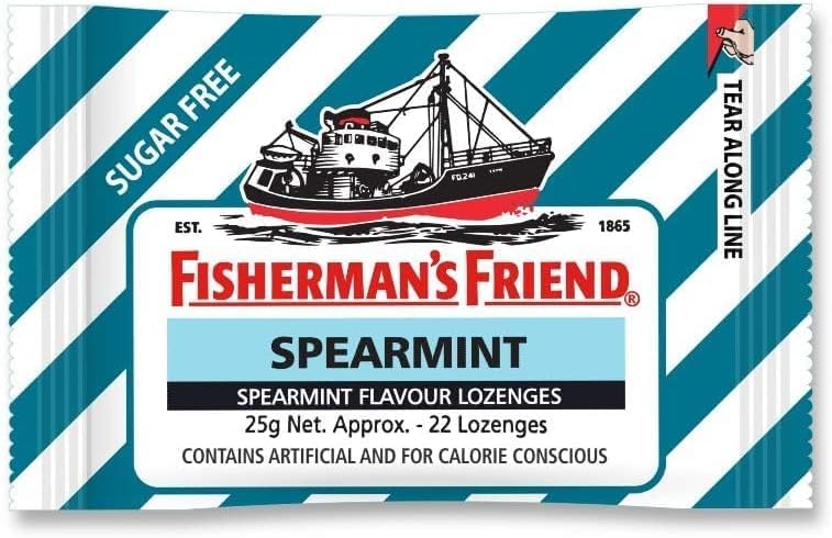Fisherman's Friend Sugar Free Spearmint Flavor 22 Lozenges (Pack of 6)