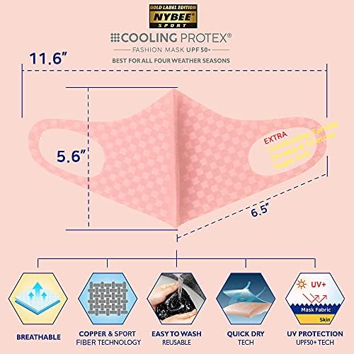 NYBEE Sport Cooling Protex 24 Hour Breathable And Comfortable Face Mask Washable, Men, Women, Unisex-1pack