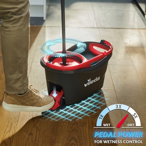 Vileda Turbo EasyWring and Clean Complete Set, Metal, red/Grey, 48,6 x 29,6 cm