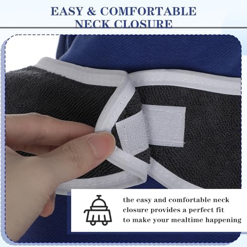 2 Pack Adult Bibs For Men Women Reusable Terry Cloth Bibs For Adults Towel Bib For Senior Citizens