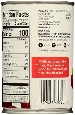 365 by Whole Foods Market, Dark Red Kidney Beans, No Salt Added, 15.5 oz