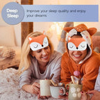 Cute Sleep Masks Cartoon Animal Fox Eye Masks Soft Plush Sleeping Mask Travel Blindfold Eye Shade for Women Men (Fox)
