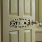 Generic Bathroom Wall Decals, Modern Black Alphabet Stickers, Fade Resistant, 5.91" x 11.81", Door & Wall, 1 Count