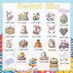 60PCS Edible Happy Easter Cupcake Toppers Wafer Paper Bunny Easter Eggs Cupcake Picks Edible Welcome Spring Cupcake Decors for Easter Theme Baby Shower Birthday Easter Party Supplies