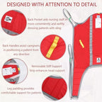 Patient Lift Sling with Divided Leg and High Back, Lift Sling for Transfer and Positioning and Lifting, 500lbs Weight Capacity (Red, Small)