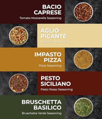 TIMBER TASTE® Italian Spice Gift Set for Women - 5 Gourmet Italian Seasoning Blends from Italy | Artisan Basket for Her | Pasta & Pizza Cooking Set | Mediterranean Flavors | Foodie Present for Women
