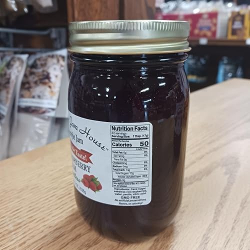Grandma’s Jam House, Homestyle Red Raspberry Jam, Seedless, 1 pint (1 jar)