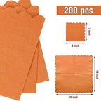 Fuutreo 200 Pcs Cocktail Napkin 2-ply Scalloped Edged Dessert Napkins Folded 5 x 5 Inches Disposable for Dinner Wedding Birthday Party Bridal Anniversary Reception Event(Terracotta)
