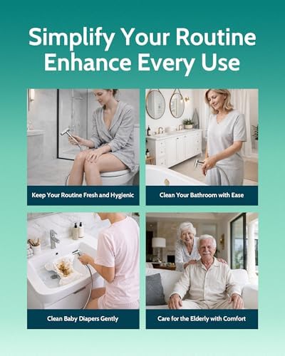 LUFEIDRA Handheld Bidet Sprayer for Toilet-Adjustable Water Pressure Jet Spray with Bidet Hose for Feminine Wash, New Premium Stainless Steel Muslim Shower Toilet Bidet Cloth Diaper Sprayer Set