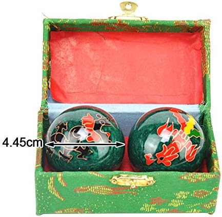 2Pcs Chinese Health Exercise Stress Baoding Balls, Meditation Massage Handball with Box, Hand Exercise Ball for Men Women Hand Exercises and Stress Relief(Color:Blue Tai Ji)